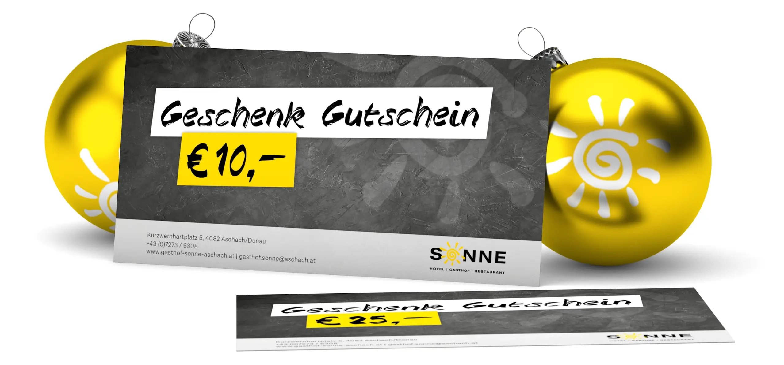 Geschenk-Gutscheine der Sonne