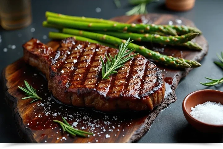 Steak mit Spargel