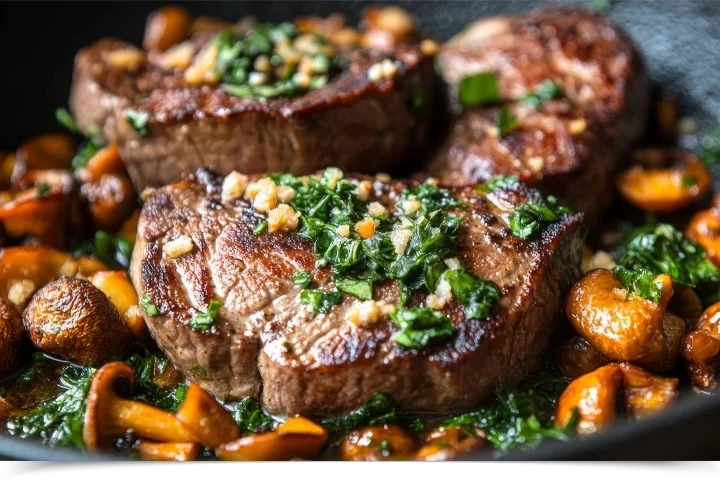 Steak mit Eierschwammerl
